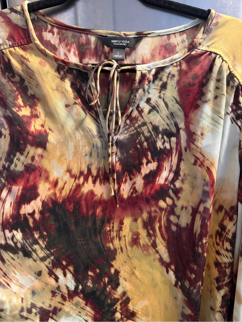 Simply Vera Vera Wang Multicolor Tie-Dye Print Blouse